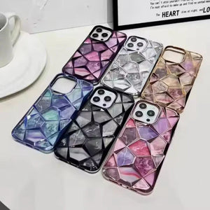 3D Diamond Design Marble Stone Phone Cover
