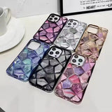 3D Diamond Design Marble Stone Phone Cover