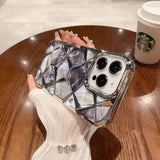 3D Diamond Design Marble Stone Phone Cover