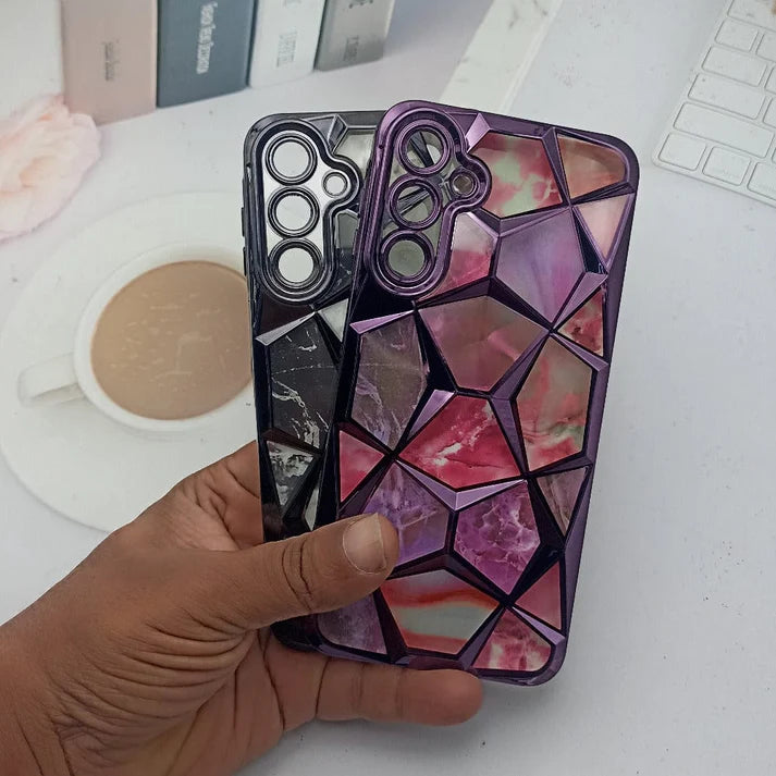 3D Diamond Design Marble Stone Phone Cover
