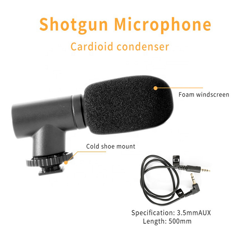 Camera Video Recording Vlogging Kit for Video Making, Mic, Mini Tripod Stand, LED Light & Phone Holder Clip for Making Videos Podcasting