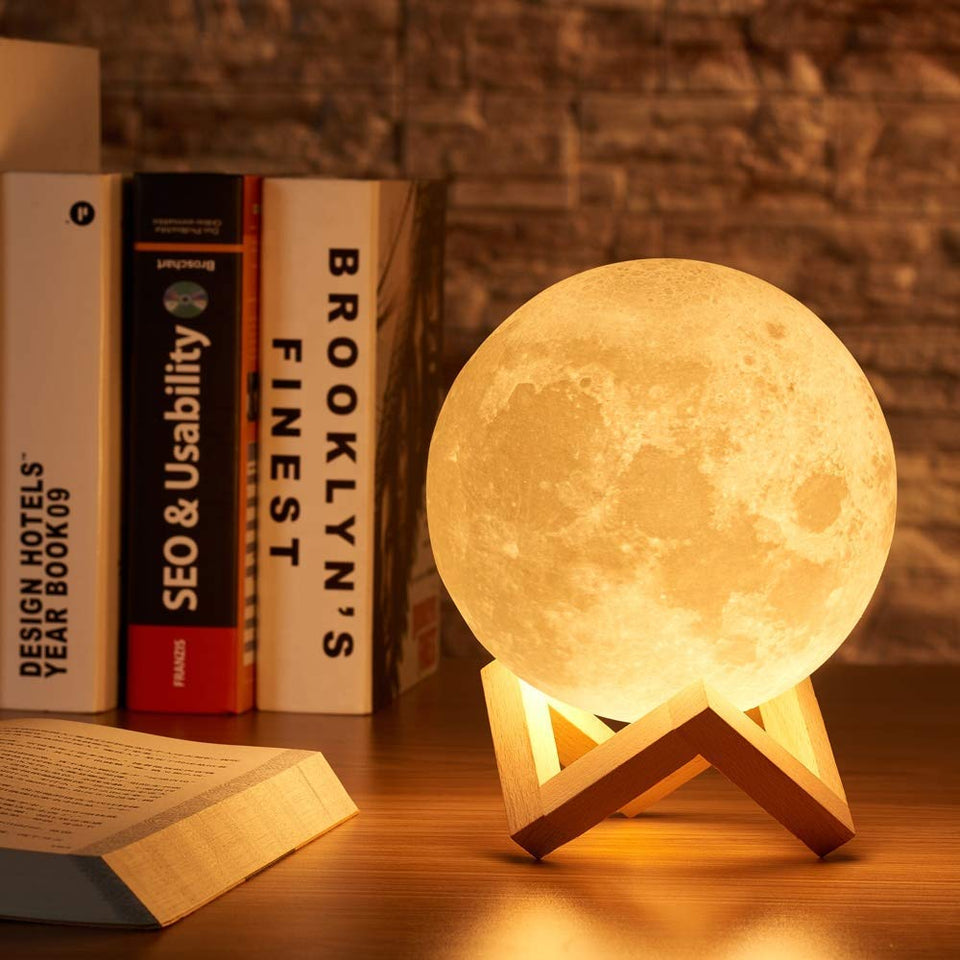 3D Moon Lamp with Stand