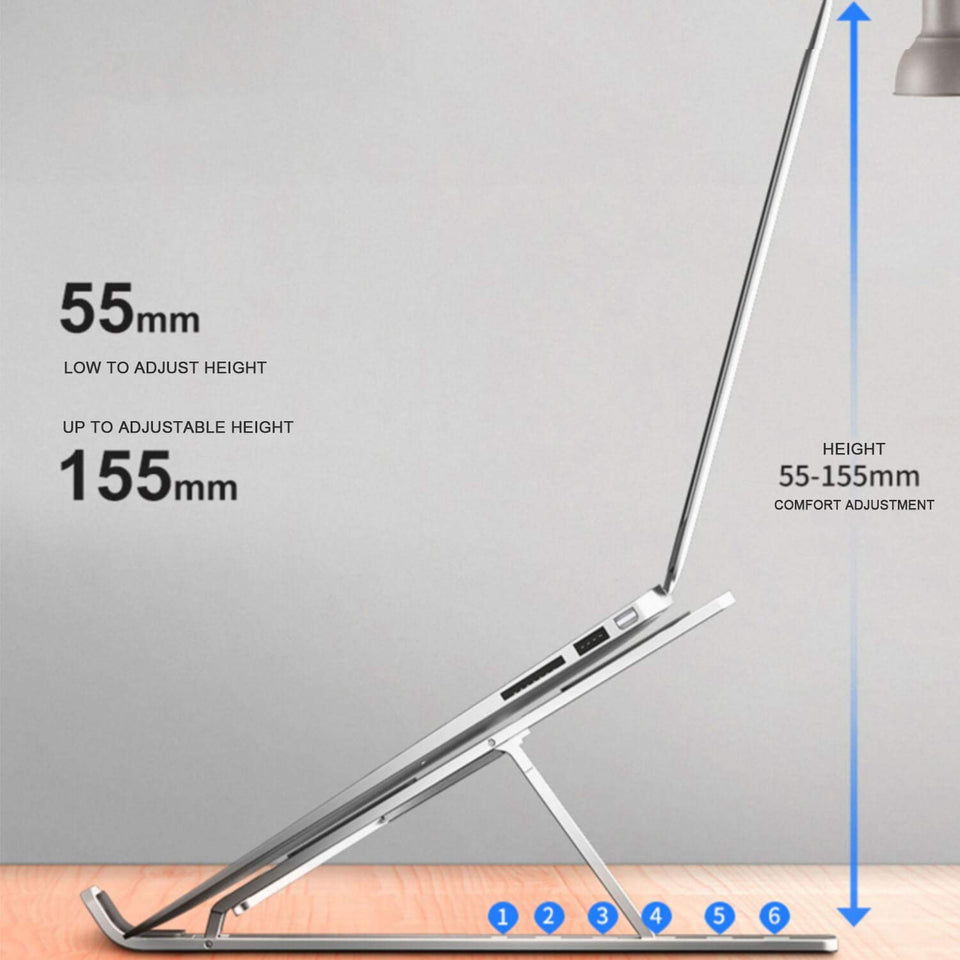 Aluminum Adjustable Laptop Stand | Foldable & Portable