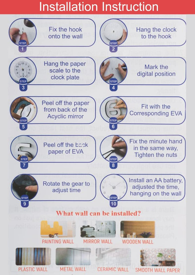 Home Decor - 3D Wall Clock