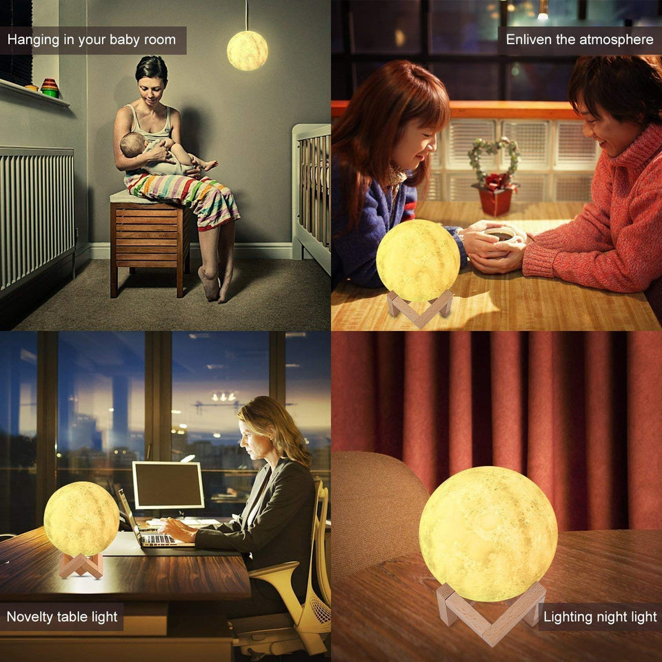 3D Moon Lamp with Stand