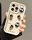 Back Case Cover Cute Fun Cartoon 3D Ball Coffee Silicone Case