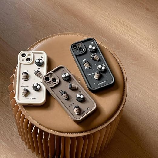 Back Case Cover Cute Fun Cartoon 3D Ball Coffee Silicone Case