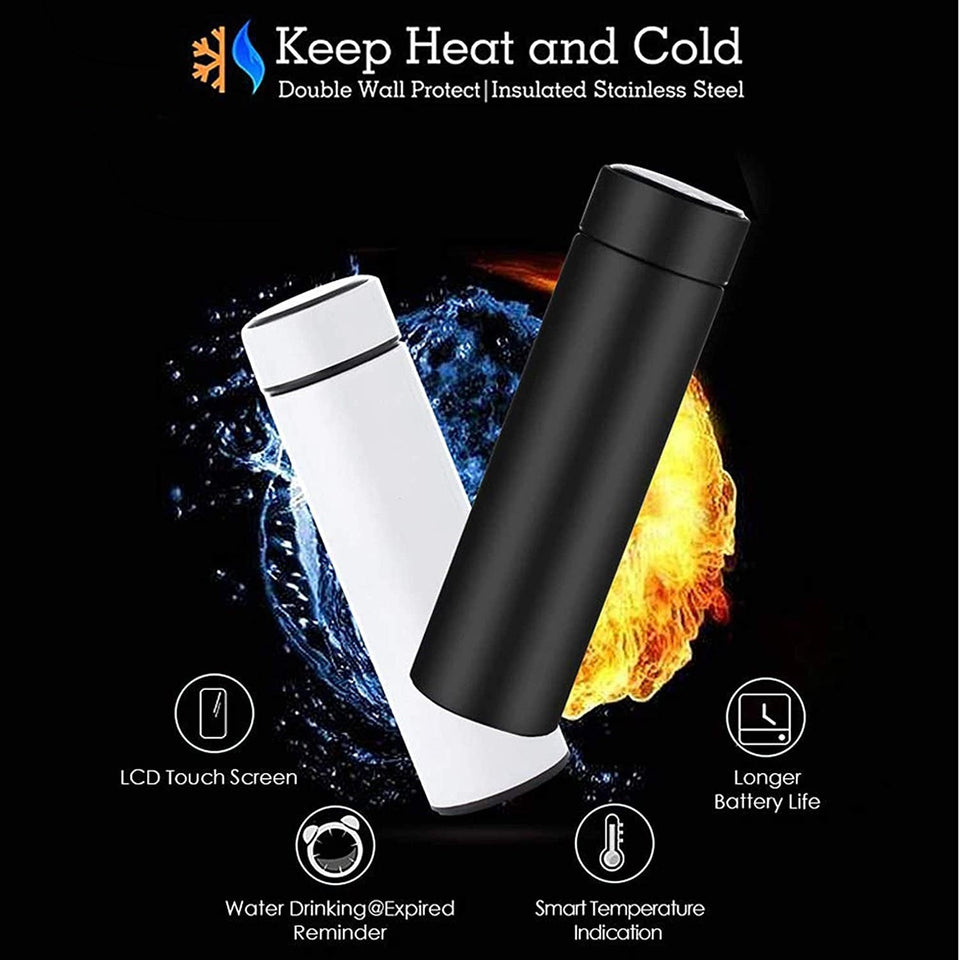 Stainless Steel Water Bottle with Smart LED Temperature Display