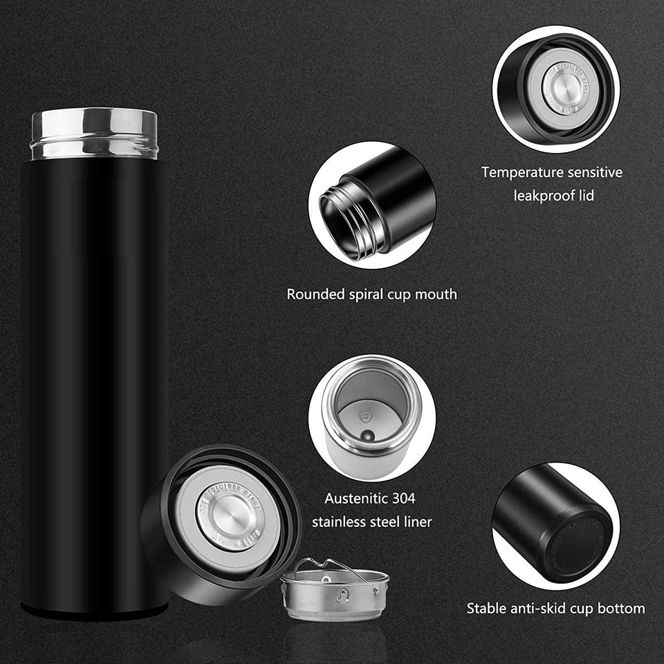 Stainless Steel Water Bottle with Smart LED Temperature Display