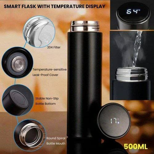Stainless Steel Water Bottle with Smart LED Temperature Display
