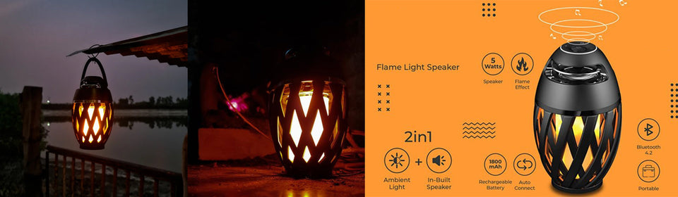 LED Flame HD Atmosphere Wireless Bluetooth Speaker - Portable